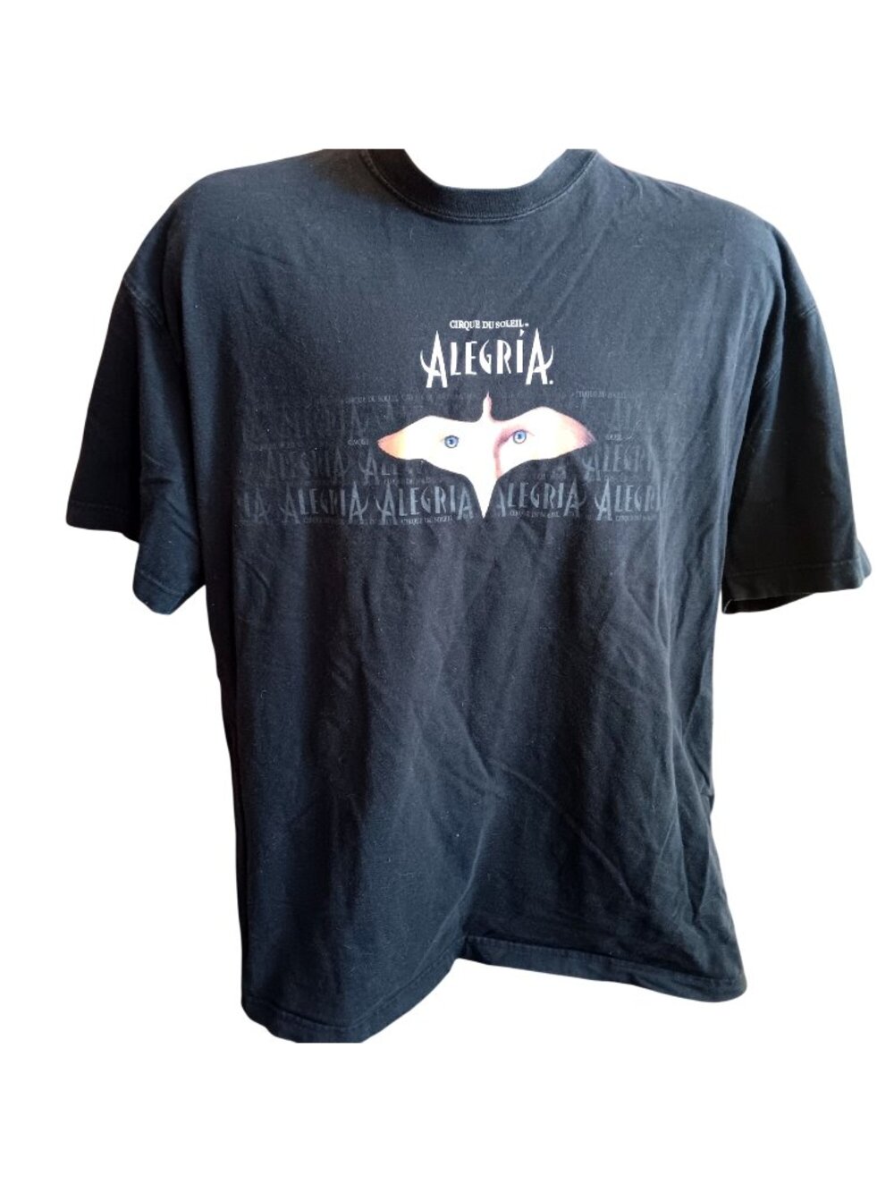Vintage T-Shirt XL Cirque Du Soleil Alegría Black 100% Cotton Canada Made 90s